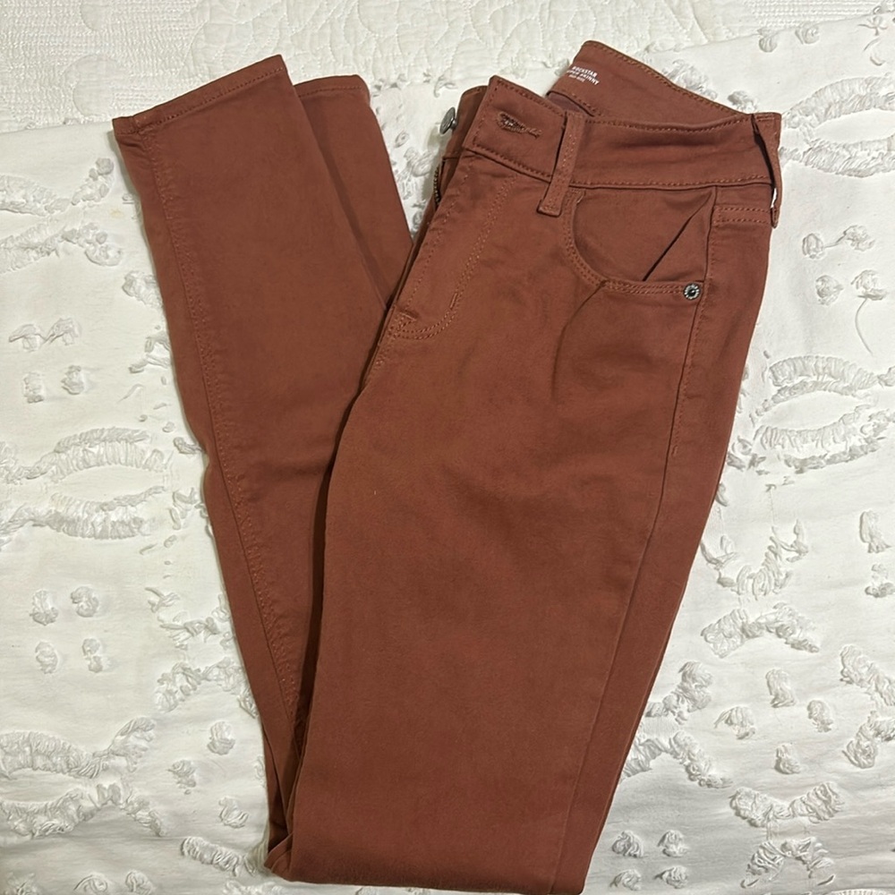 Old Navy Rockstar Super skinny midrise burnt orange jean